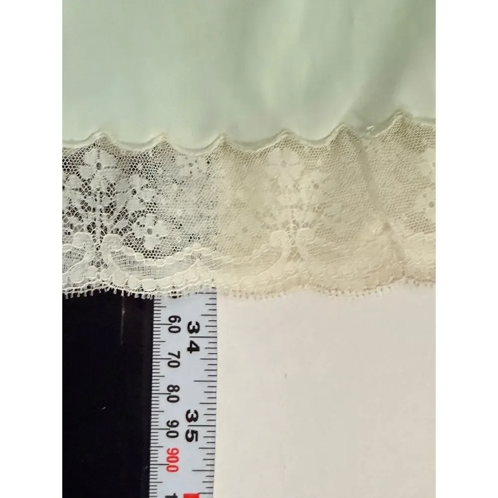 Vintage Hollywood Vassarette Mint Green Nylon Slip Lingerie Babydoll S *flaw